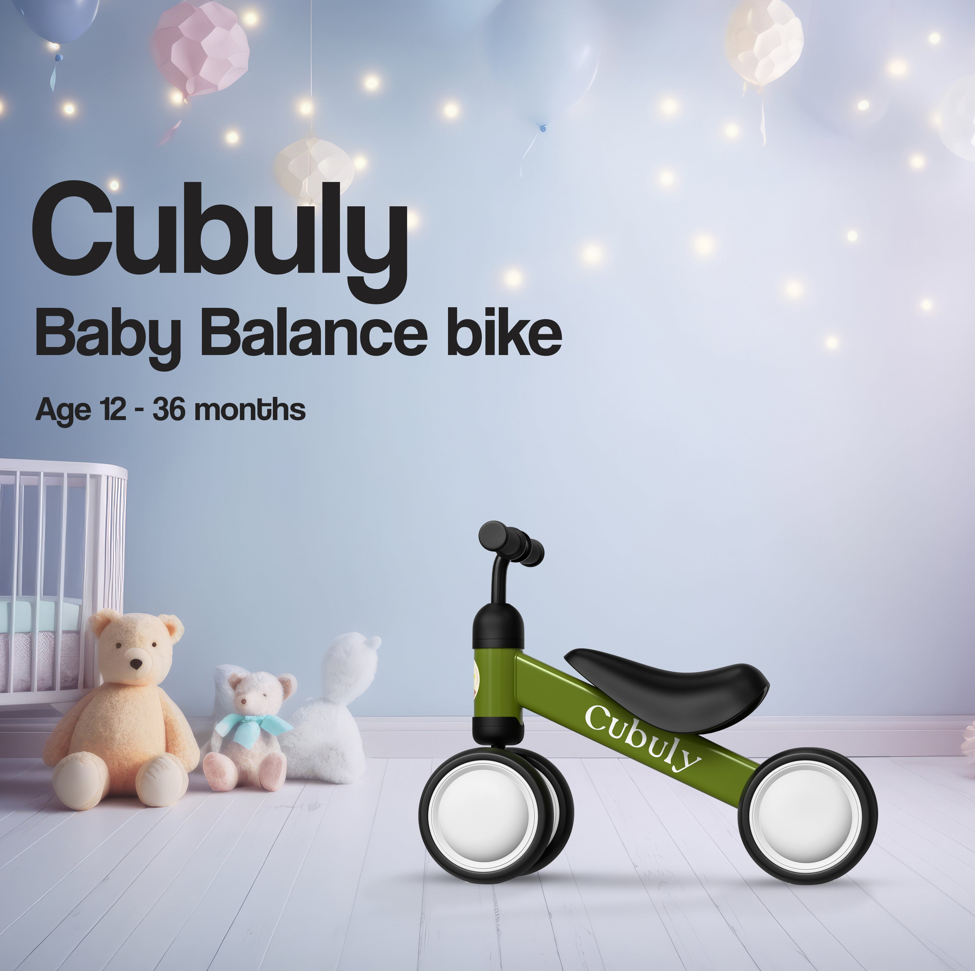 CUBULY Green Baby Balance Bike
