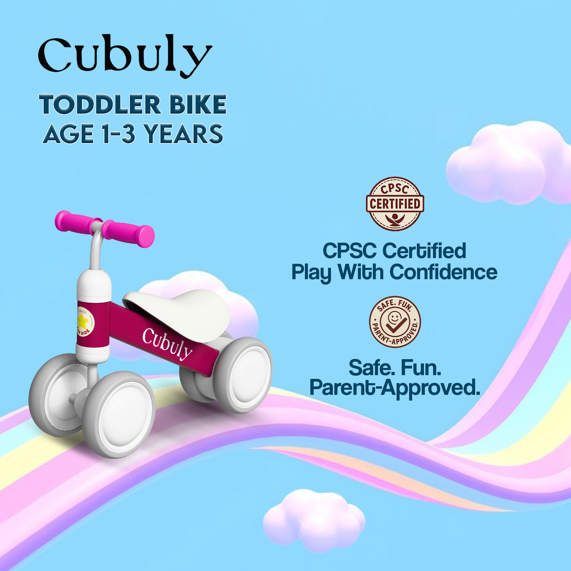 CUBULY Pink Baby Balance Bike