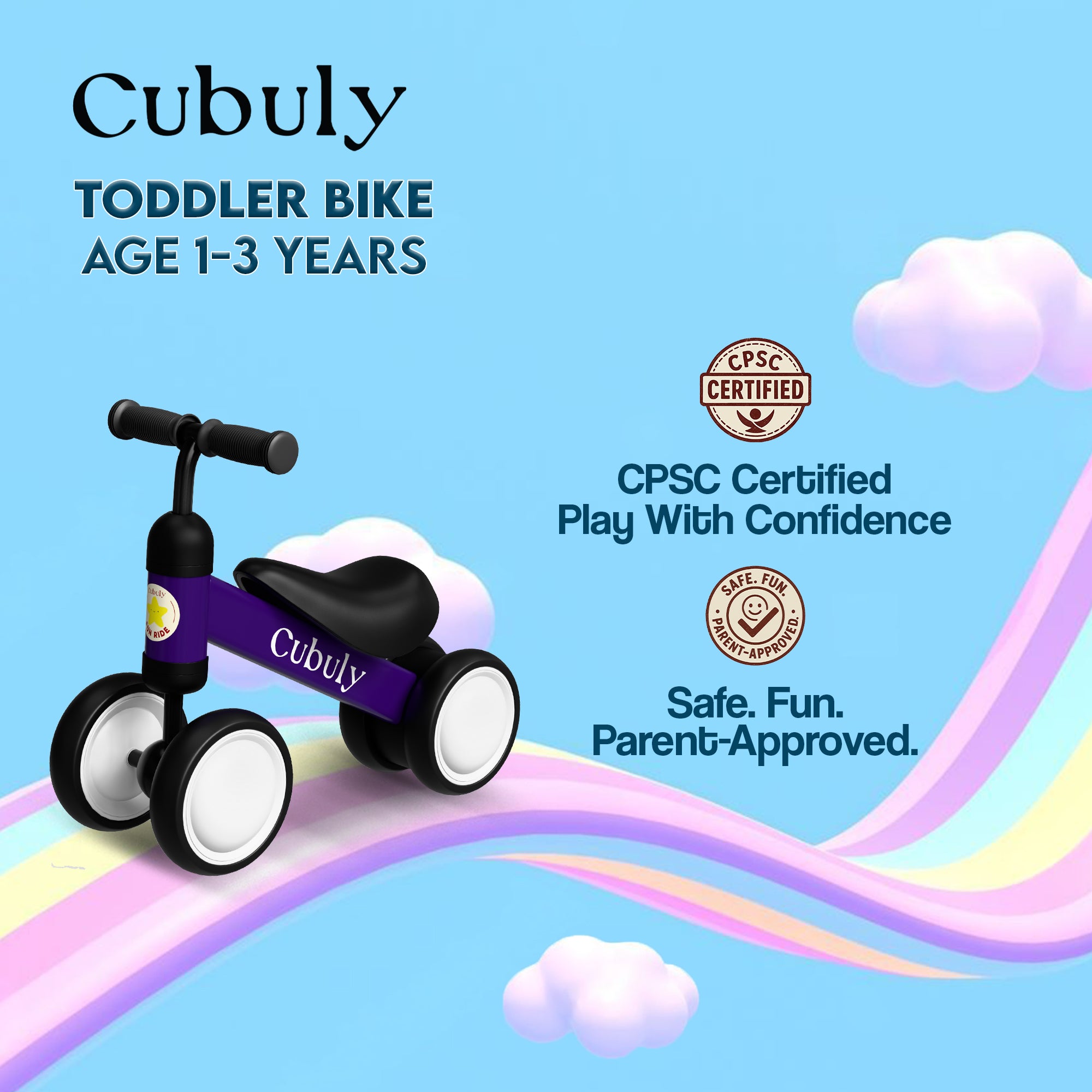 CUBULY Purple Baby Balance Bike