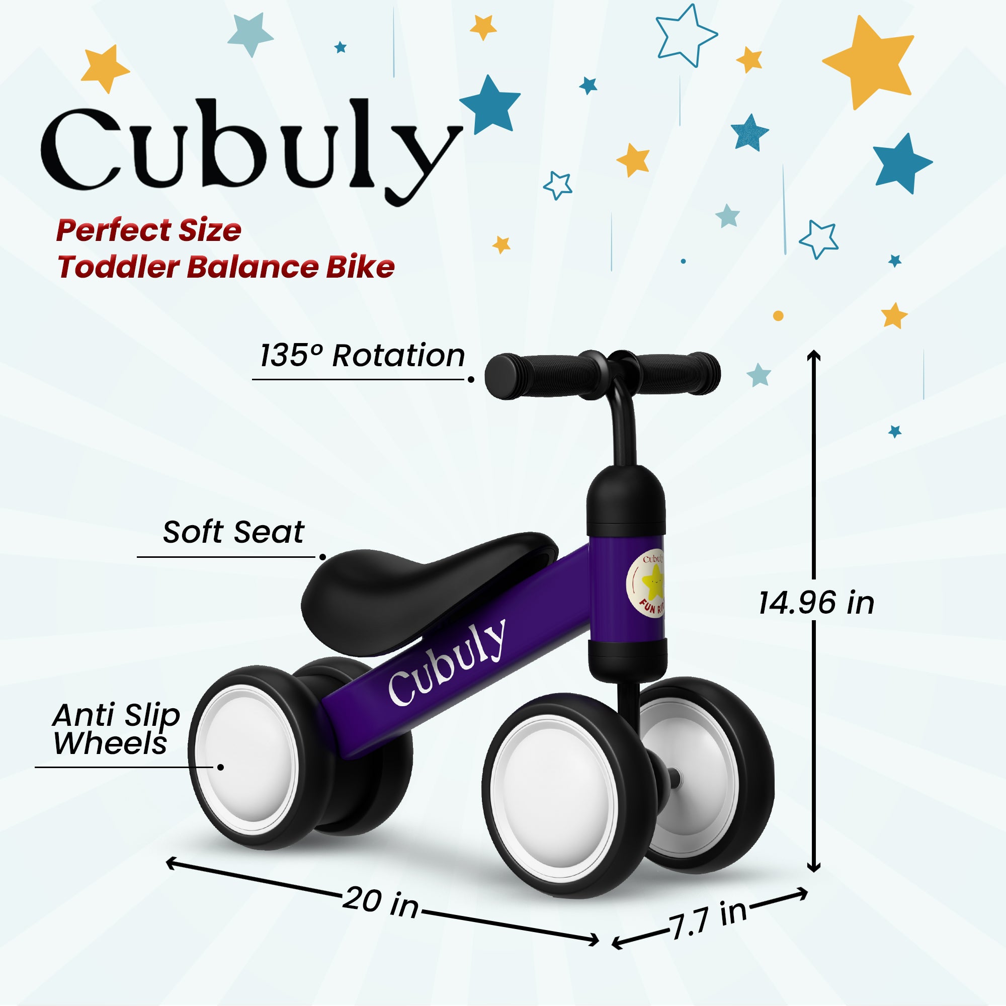 CUBULY Purple Baby Balance Bike