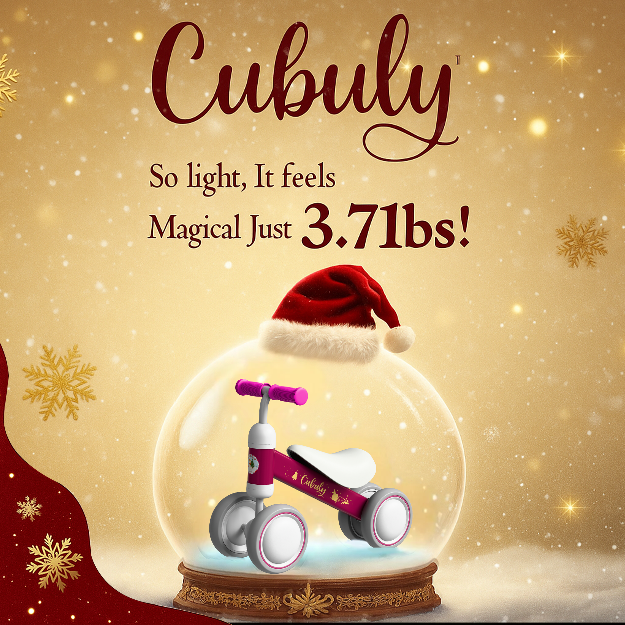 CUBULY Pink Premium Baby Balance Bike