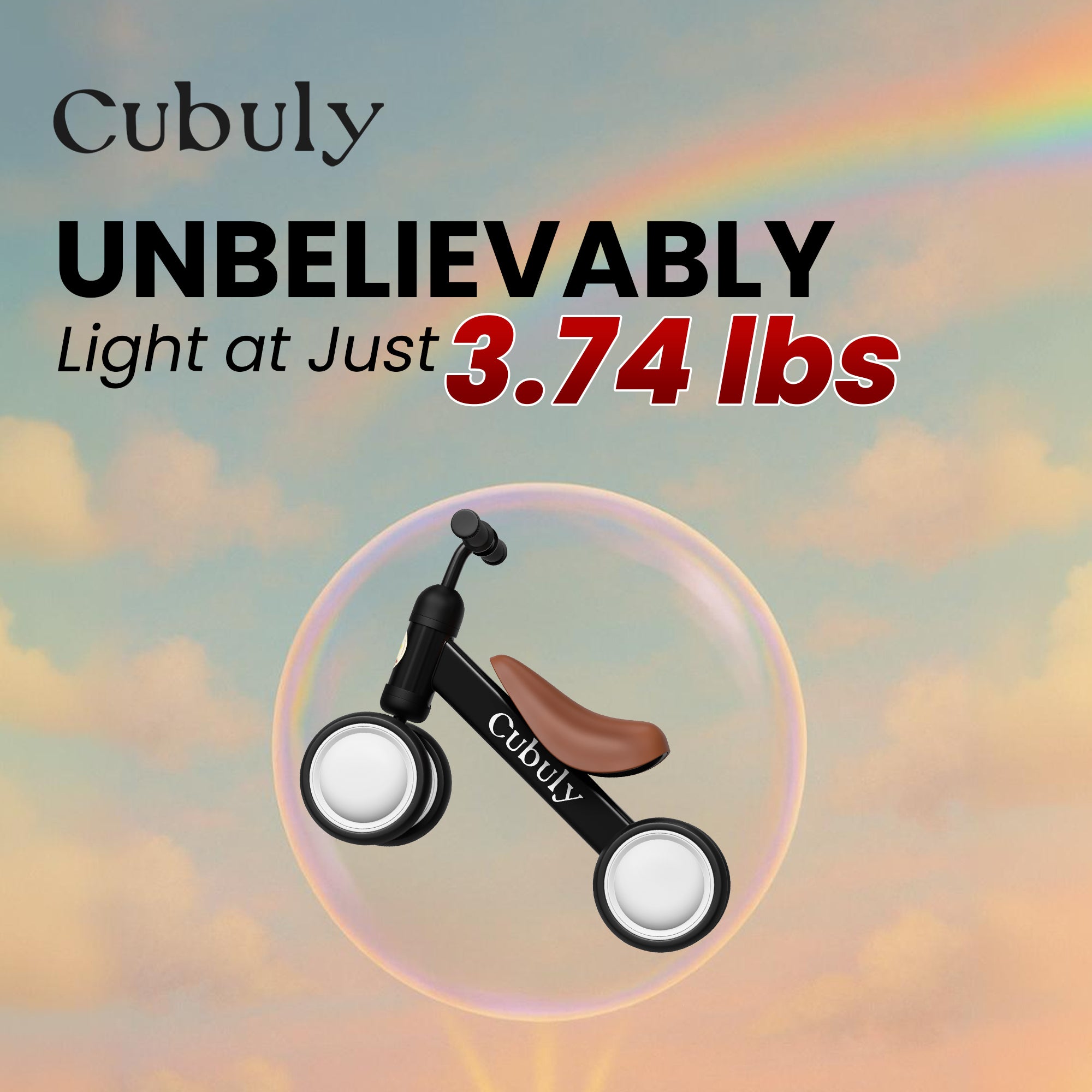 CUBULY Black Baby Balance Bike