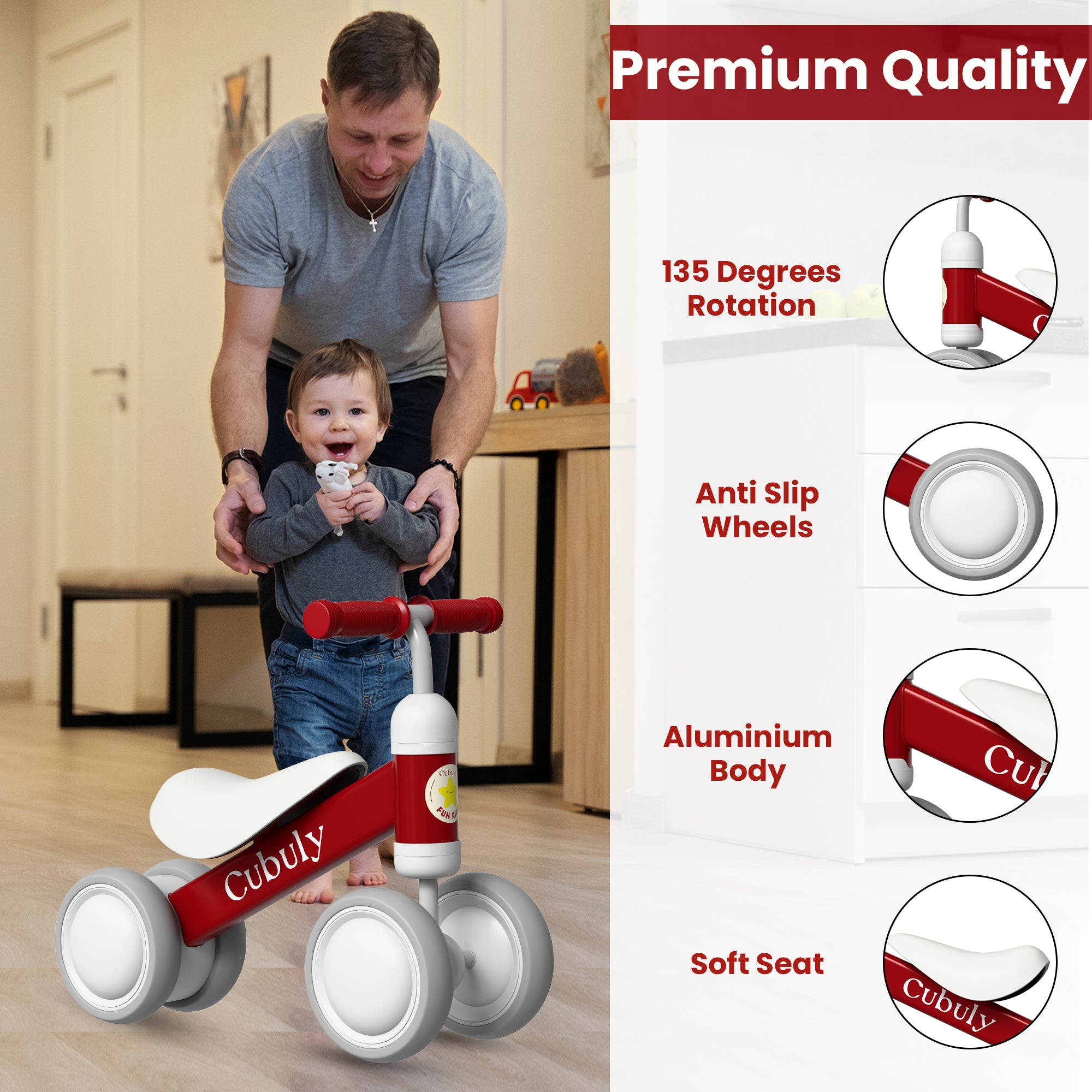 CUBULY Red Baby Balance Bike