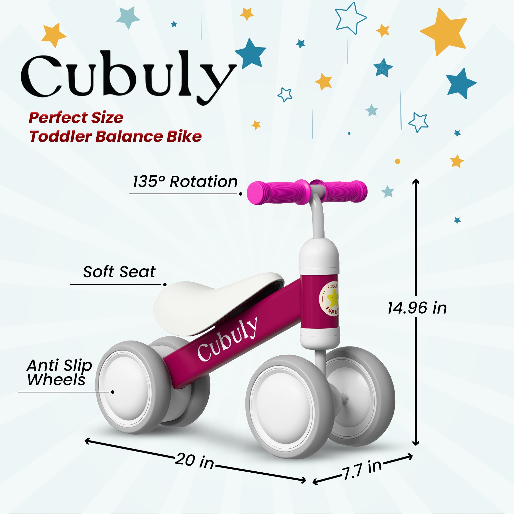 CUBULY Pink Baby Balance Bike