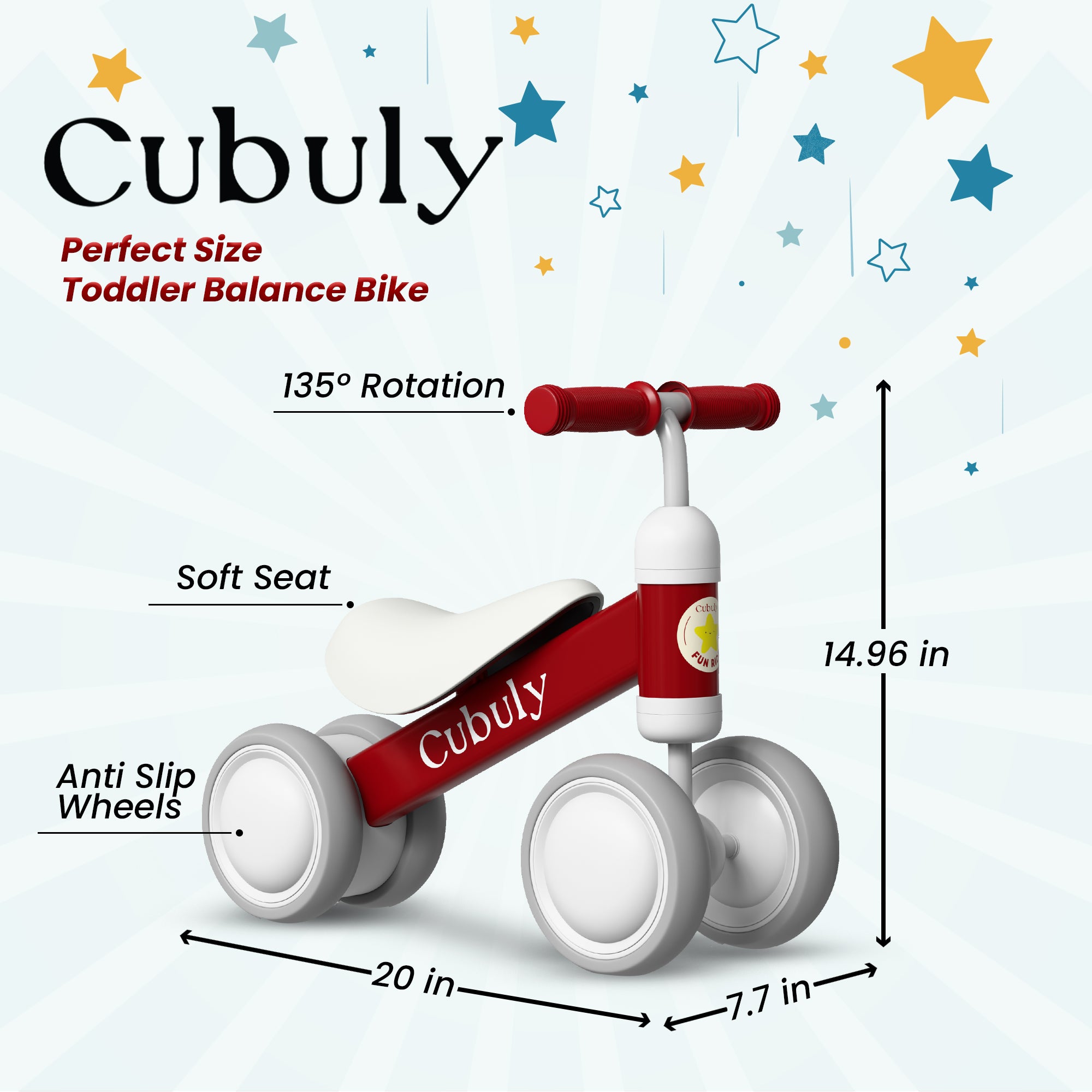 CUBULY Red Baby Balance Bike